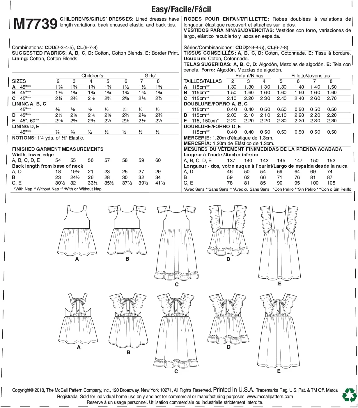 الگوهای خیاطی مک کال برای لباس های دخترانه/بچه گانه، CL (6-7-8)، چند رنگ الگوهای خیاطی مک کال برای لباس های دخترانه/بچه گانه، CL (6-7-8)، چند رنگ