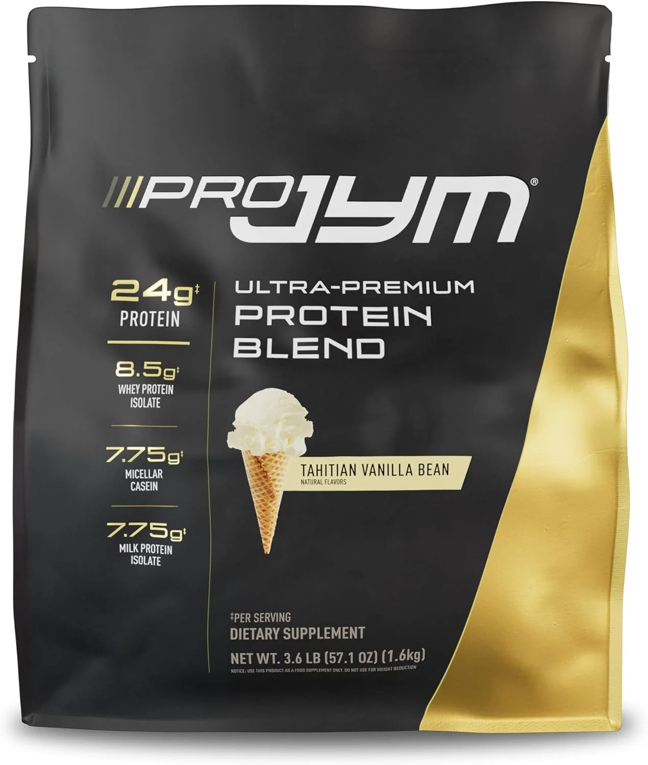 پودر پروتئین Pro Jym - سفیده تخم مرغ، شیر، پروتئین وی ایزوله و کازئین میسلار | JYM Supplement Science | طعم وانیل تاهیتی، 4 پوند