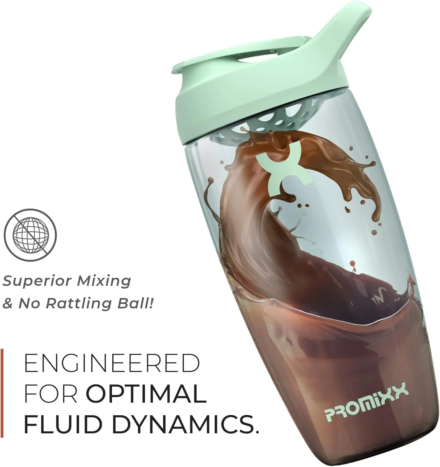 قمقمه شیکر پروتئین Promixx PURSUIT - قمقمه های مخلوط کن ورزشی ممتاز برای مخلوط های پروتئینی و شیک های مکمل - تمیز کردن آسان، لیوان شیکر پروتئین بادوام
