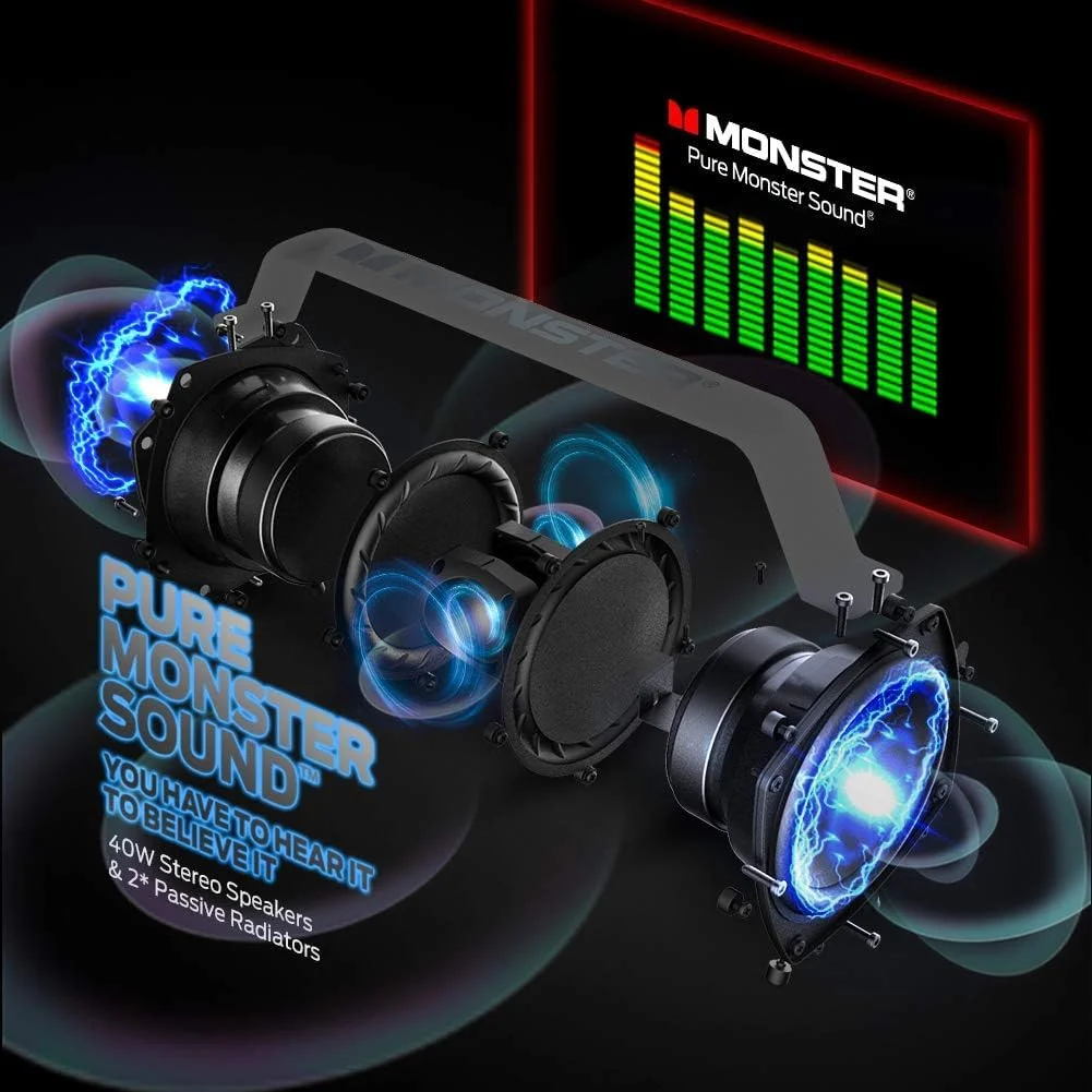 اسپیکر بلوتوثی ضد آب Monster Adventurer Force IPX7 نسخه 5.0 با ورودی میکروفون، اسپیکر بلوتوثی قابل حمل 80 واتی با 40 ساعت پخش مداوم برای مهمانی های داخلی و خارجی، مشکی اسپیکر بلوتوثی ضد آب Monster Adventurer Force IPX7 نسخه 5.0 با ورودی میکروفون، اسپیکر بلوتوثی قابل حمل 80 واتی با 40 ساعت پخش مداوم برای مهمانی های داخلی و خارجی، مشکی