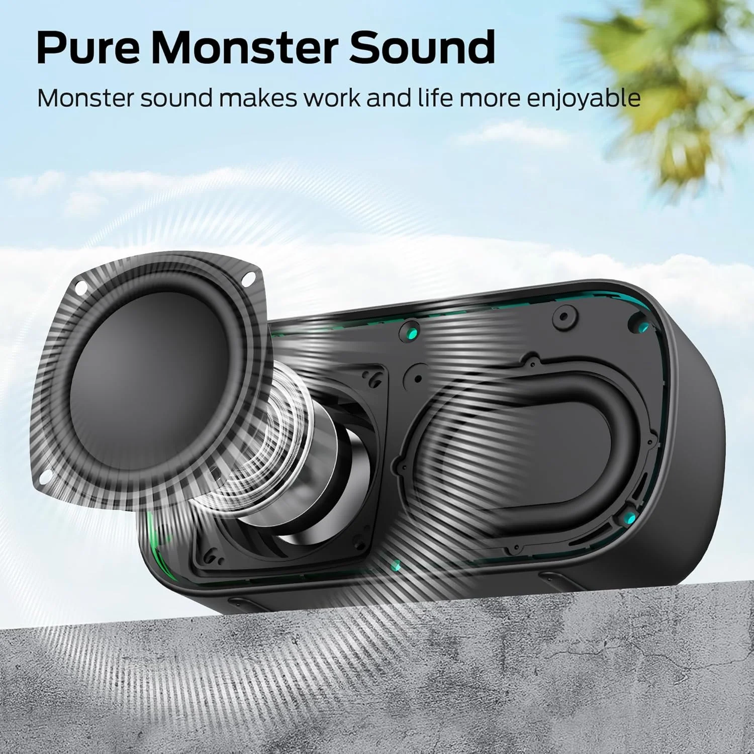 اسپیکر Monster S150، بلوتوث قوی 5.4، اسپیکر بی سیم ضد آب IPX7، پشتیبانی از اتصال چند کاناله، تماس هندزفری HD، اسپیکرهای بلوتوثی با طراحی جمع و جور اسپیکر Monster S150، بلوتوث قوی 5.4، اسپیکر بی سیم ضد آب IPX7، پشتیبانی از اتصال چند کاناله، تماس هندزفری HD، اسپیکرهای بلوتوثی با طراحی جمع و جور