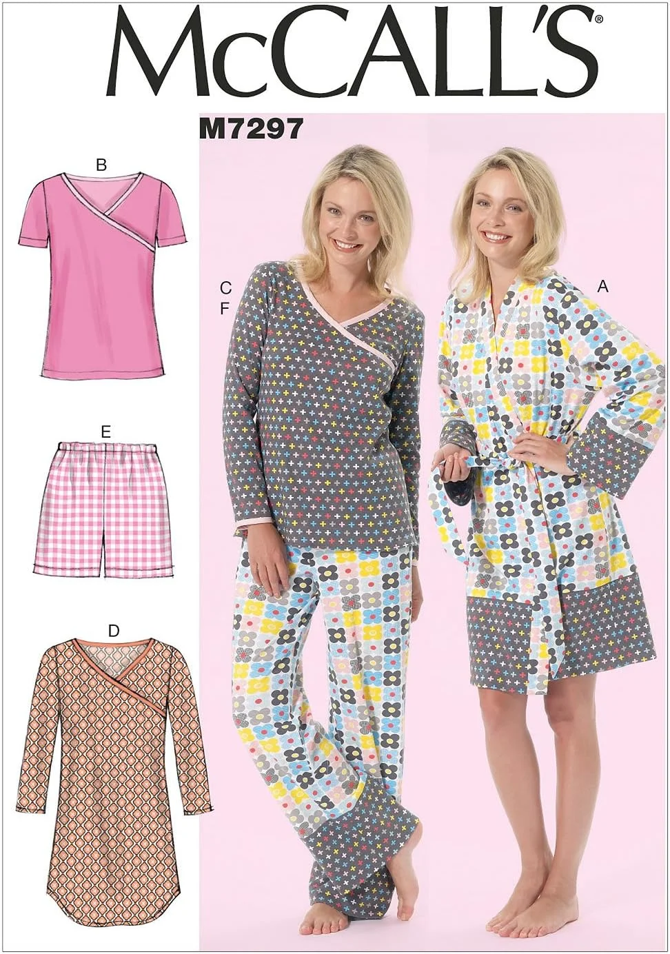 الگوهای خیاطی مک کالز 7297 RR، روپوش زنانه/دخترانه، کمربند، تاپ، پیراهن، شلوارک و شلوار، سایزهای 18W-24W، پنبه ای، چند رنگ، (18W-20W-22W-24W)