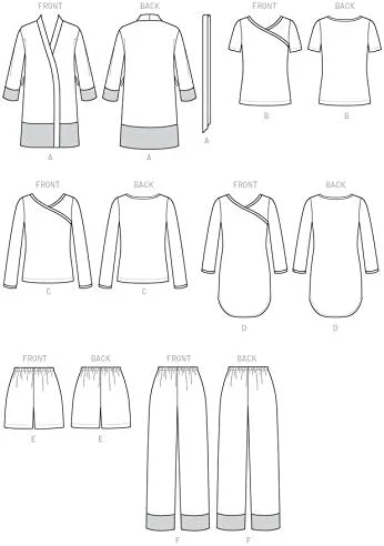 الگوهای خیاطی مک کالز 7297 RR، روپوش زنانه/دخترانه، کمربند، تاپ، پیراهن، شلوارک و شلوار، سایزهای 18W-24W، پنبه ای، چند رنگ، (18W-20W-22W-24W)