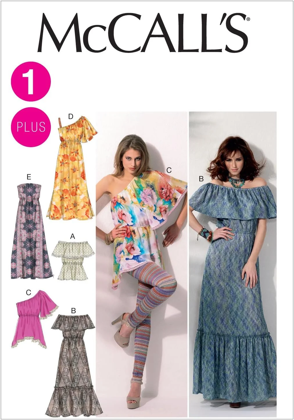 الگوی خیاطی McCall's 6558، تاپ و پیراهن زنانه مدل پولور با سایزهای مختلف 18W-24W