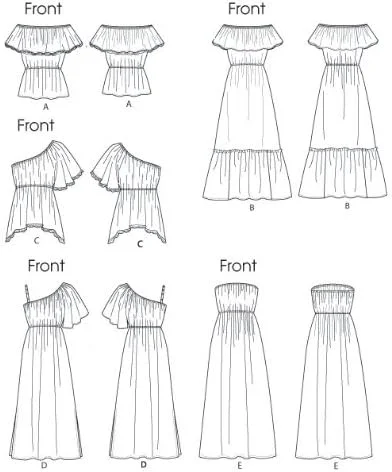 الگوی خیاطی McCall's 6558، تاپ و پیراهن زنانه مدل پولور با سایزهای مختلف 18W-24W
