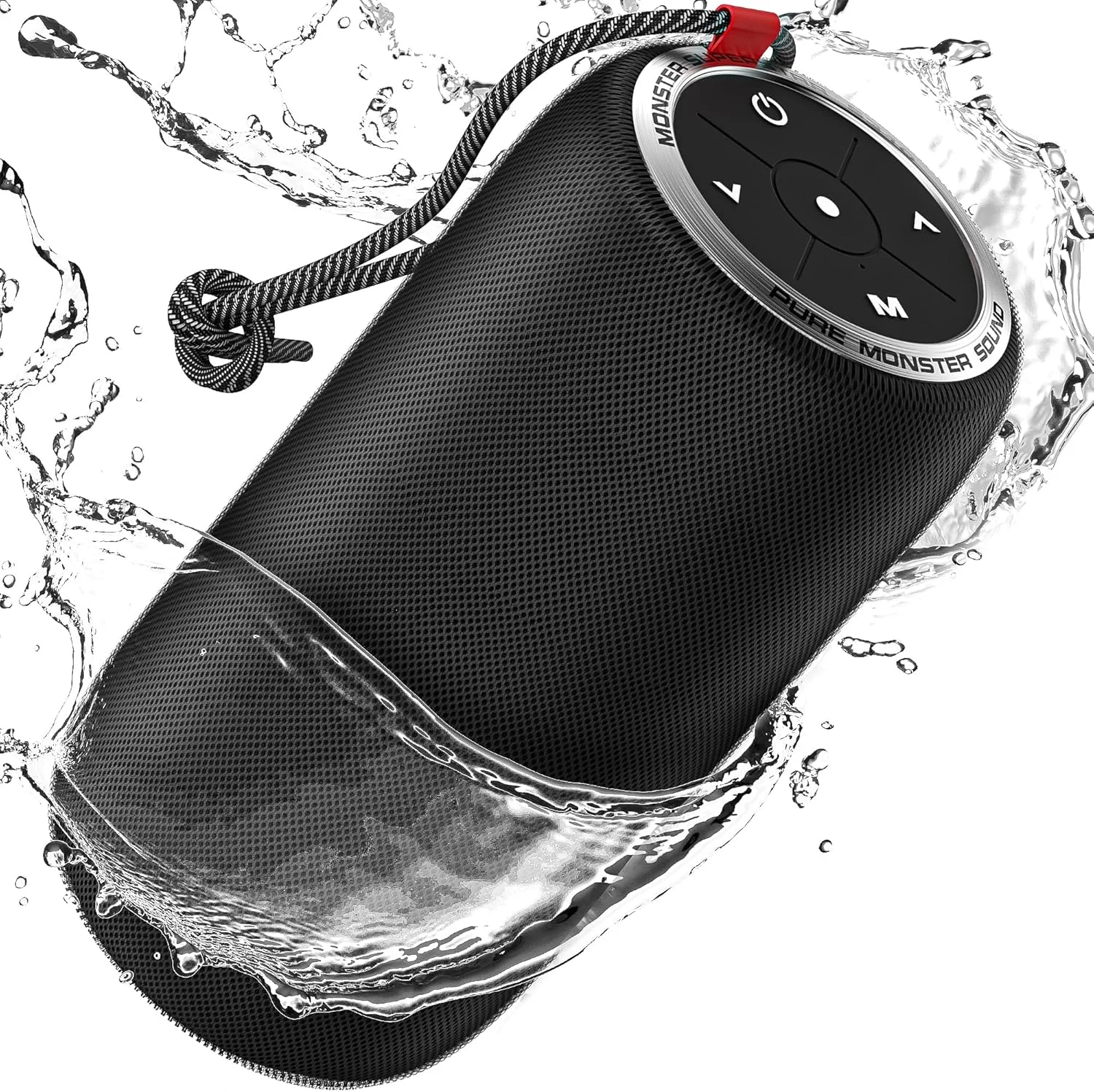 اسپیکر بلوتوثی Monster S310، اسپیکر بلوتوثی قابل حمل، توان 30 وات، جفت شدن استریو بی سیم واقعی، ارائه صدای پویا، اسپیکر ضد آب، بلوتوث 5.2، میکروفون داخلی، 24 ساعت پخش، مناسب برای فضای باز خانوادگی
