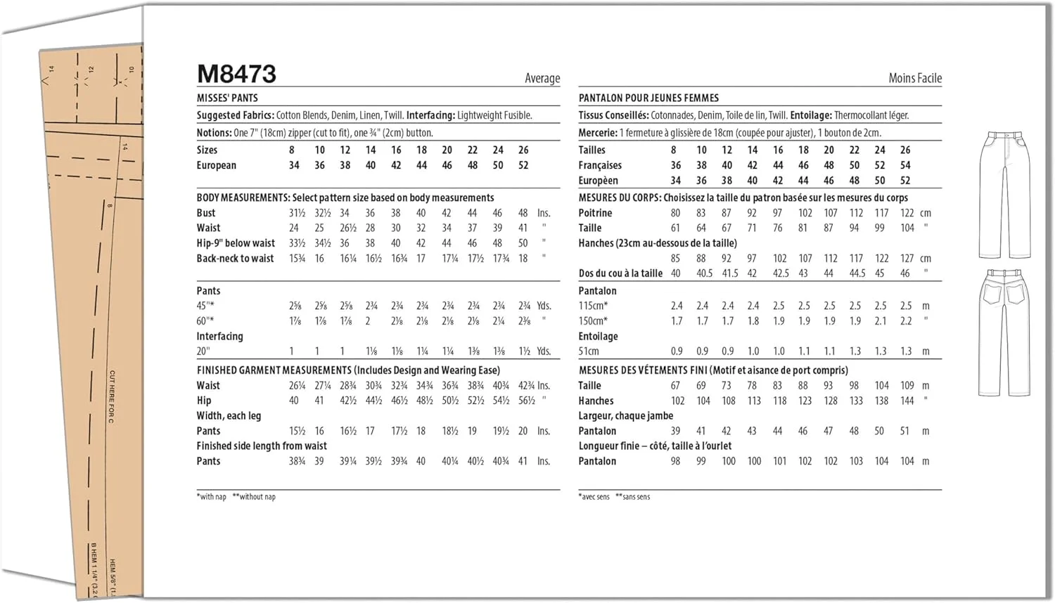 الگوی خیاطی شلوار زنانه McCall's M8473K5 توسط ملیسا واتسون K5 (8-10-12-14-16)