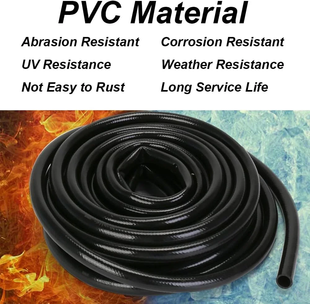 لوله آبیاری 12 متری، شیلنگ آبیاری باغی PVC 1/2 اینچی، لوله آبیاری قطره ای مشکی با قطر داخلی 13 میلی متر / قطر خارجی 16 میلی متر برای گلخانه چمن باغ