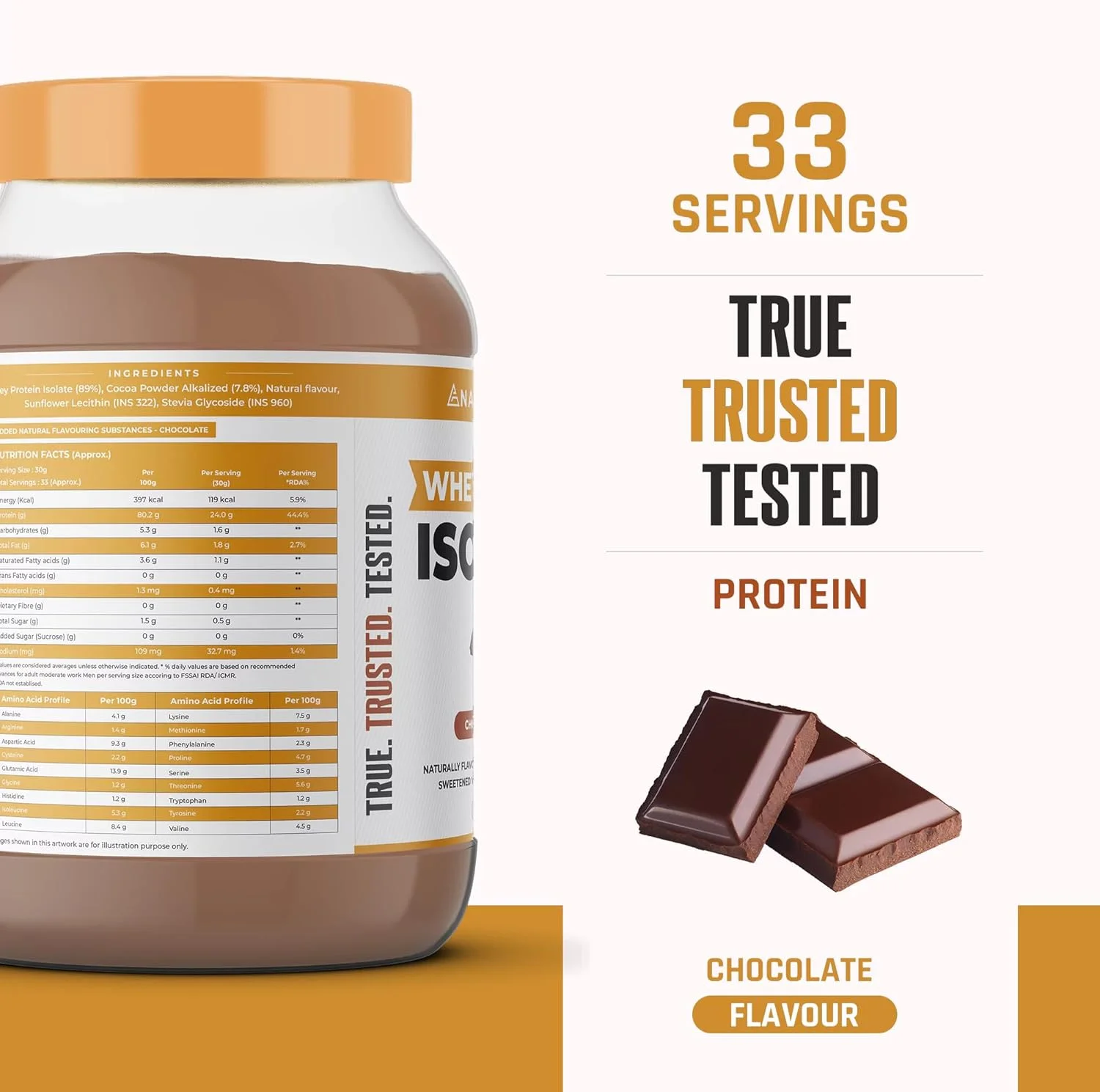 پروتئین وی طبیعی نچرال تین، 30 گرم در هر وعده - 24 گرم پروتئین، ایزوله شکلاتی - 1 کیلوگرم (طعم طبیعی، غیر تراریخته، بدون شیرین کننده های مصنوعی)