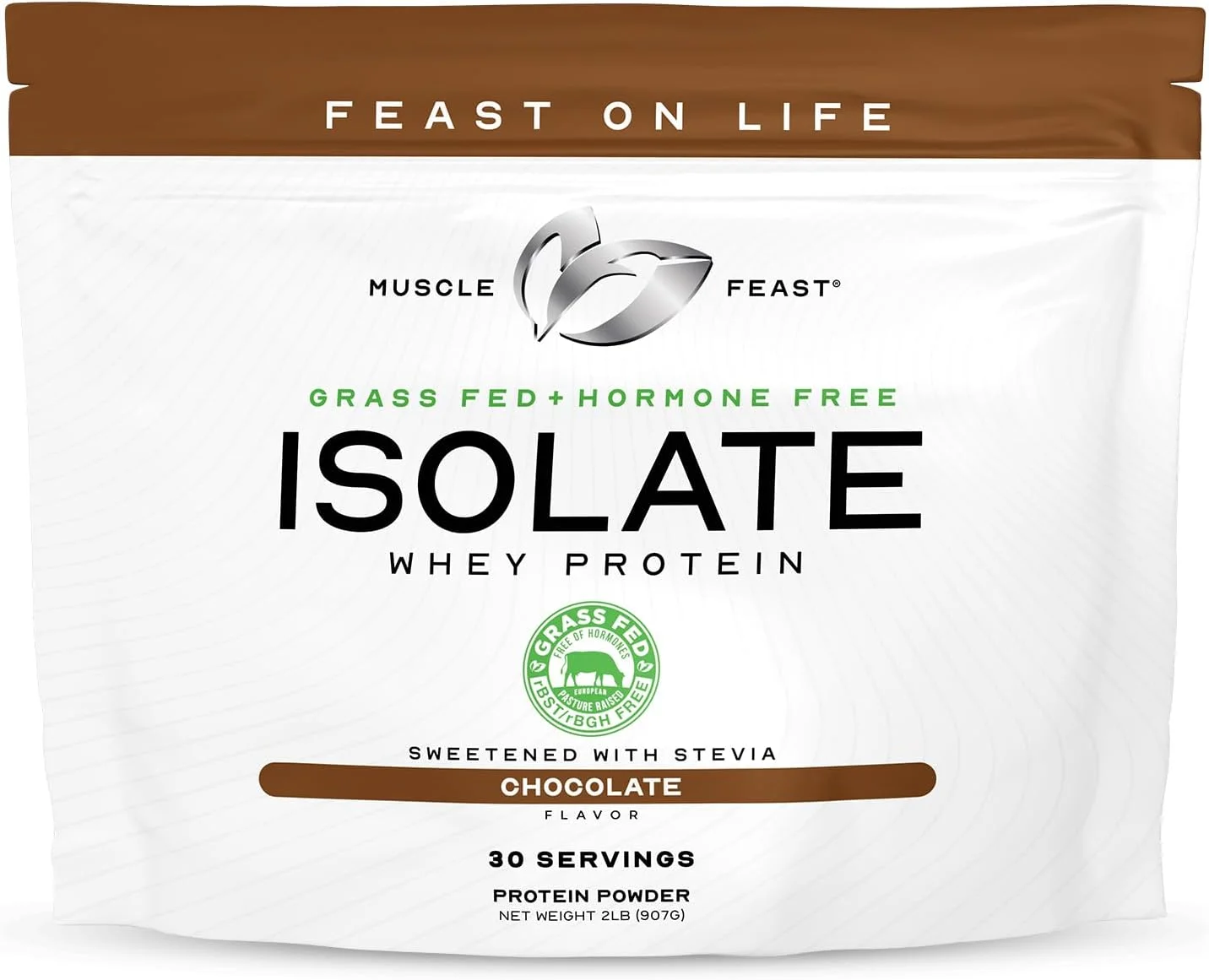 پروتئین وی ایزوله با تغذیه علف Muscle Feast، کاملا طبیعی، بدون هورمون، پرورش یافته در مراتع، شکلاتی، 2 پوند (37 سروینگ)