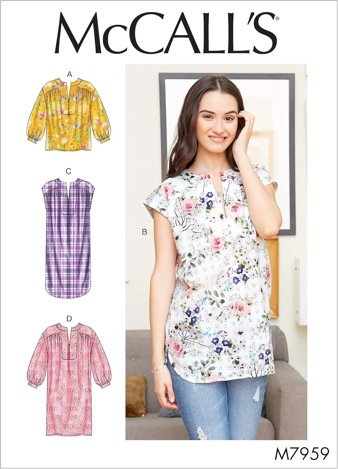 الگوی شرکت مک کال برای پیراهن، تونیک و لباس زنانه، سایزهای 6-14، الگوی خیاطی، سفید