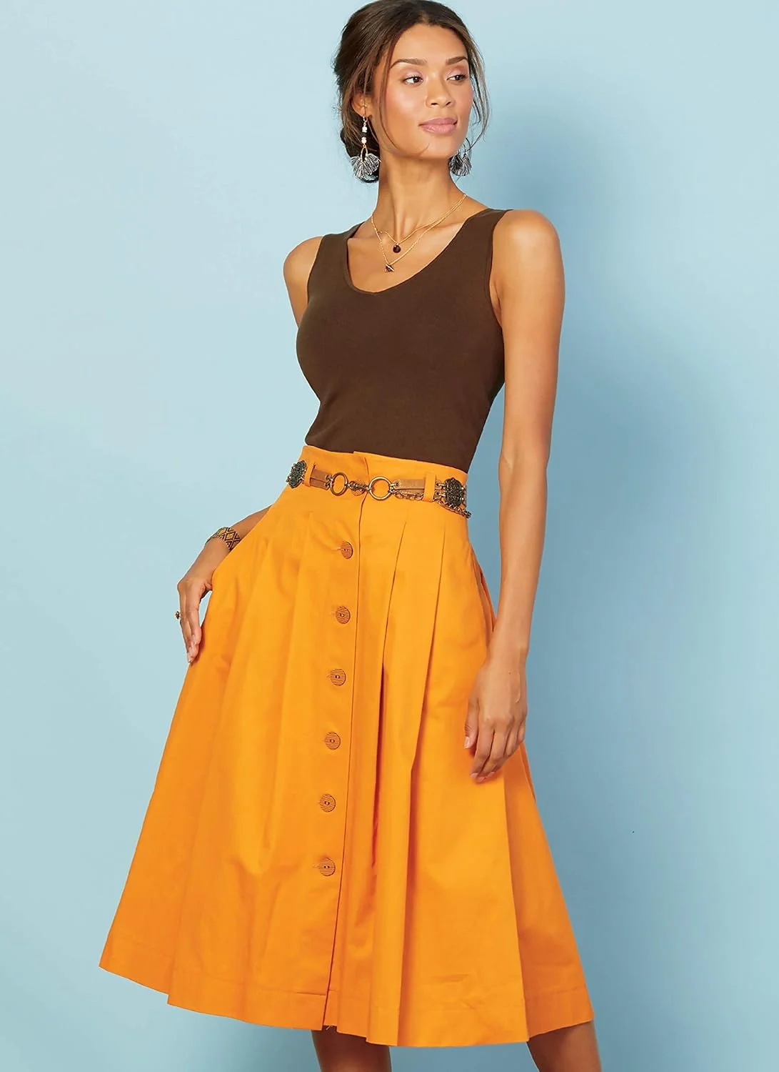 الگوی شرکت مک کال دامن پلیسه دار زنانه تا زانو، سایزهای 14-22 الگوی خیاطی