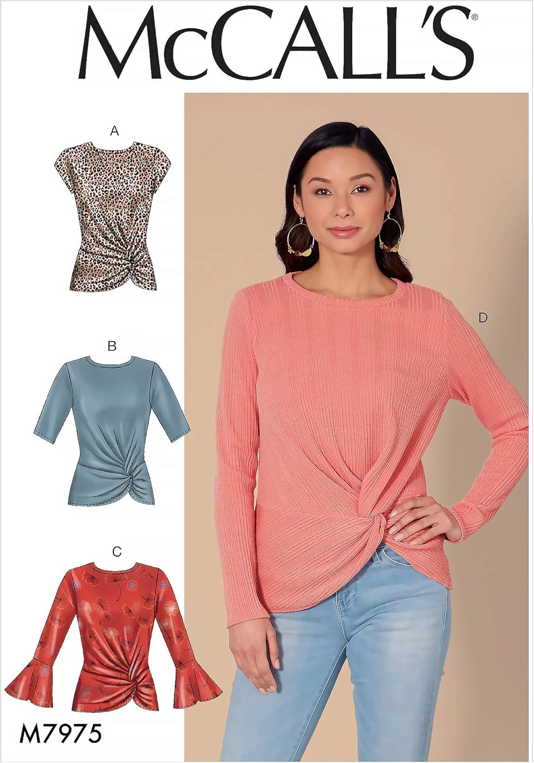 الگوهای خیاطی پیراهن زنانه مدل پیچ جلوی McCall's Pattern Company، سایزهای 16-26، متنوع، سفید