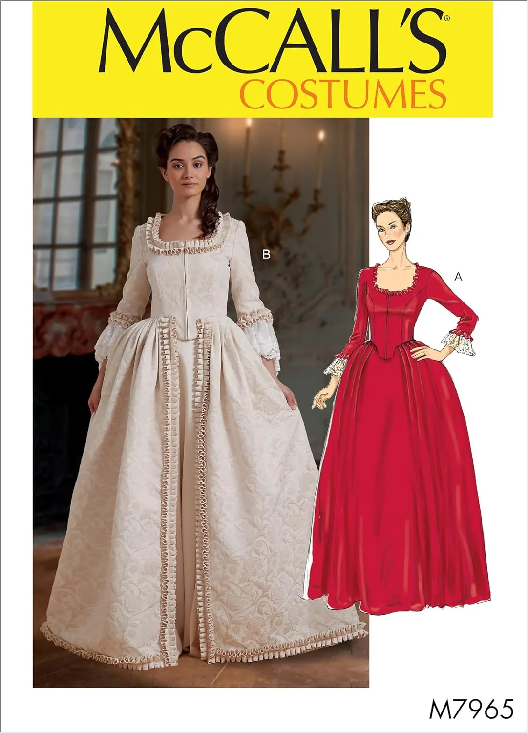 الگوی شرکت مک کال برای لباس زنانه ویکتوریایی، طناب و ژاکت، سایزهای 6-14، الگوی خیاطی، سفید