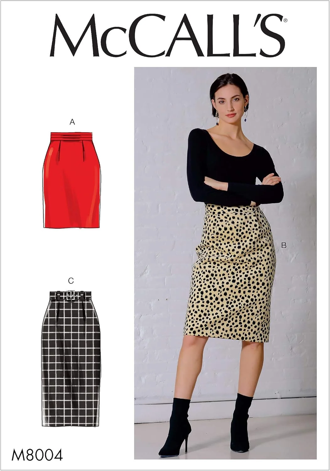 الگوهای خیاطی دامن زنانه مک کال، مدل های دامن تنگ تا زانو و ساق پا، سایزهای 6-14