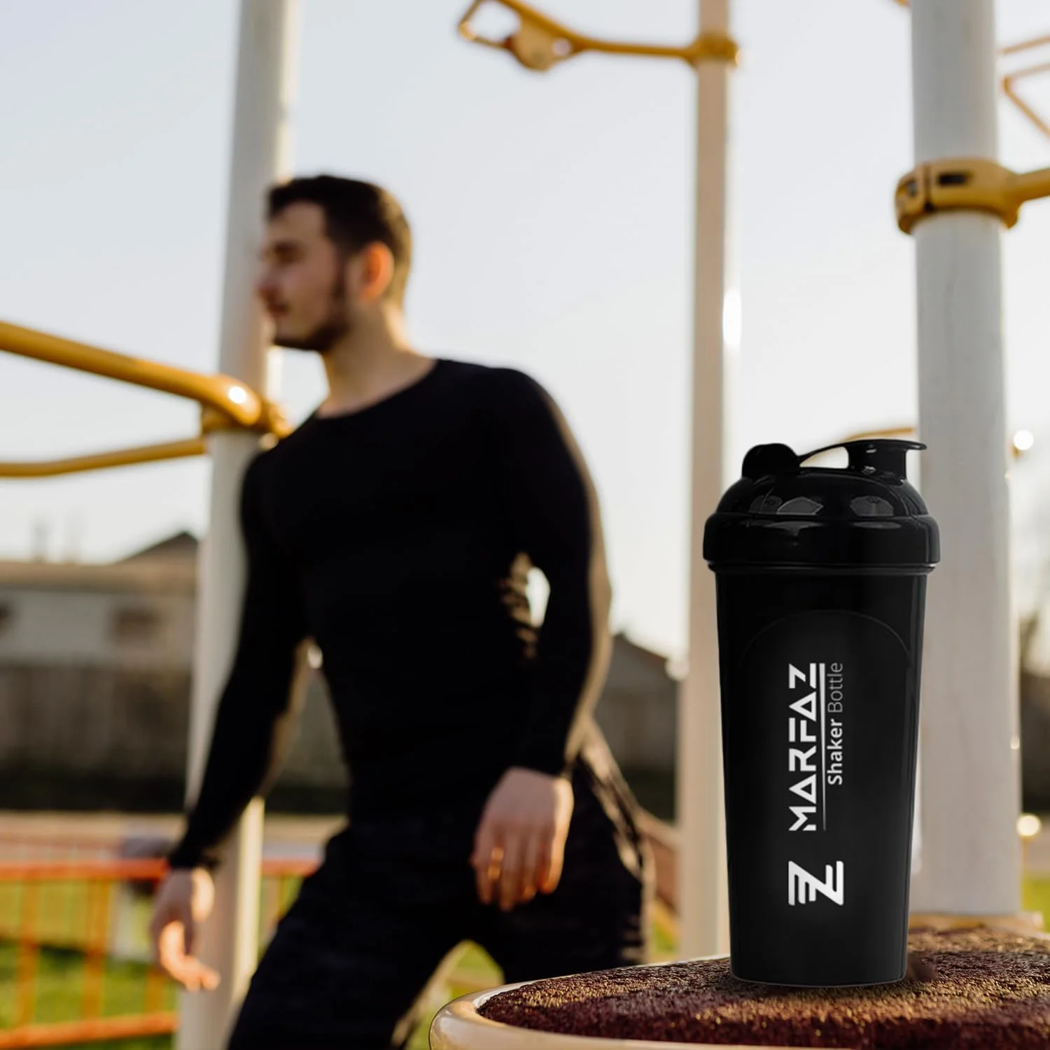 شیکر پروتئین ضد نشت MARFAZ | شیکر پروتئین بدون BPA | شیکر مکمل های ورزشی باشگاه (700 میلی لیتر)، مشکی شیکر پروتئین ضد نشت MARFAZ | شیکر پروتئین بدون BPA | شیکر مکمل های ورزشی باشگاه (700 میلی لیتر)، مشکی
