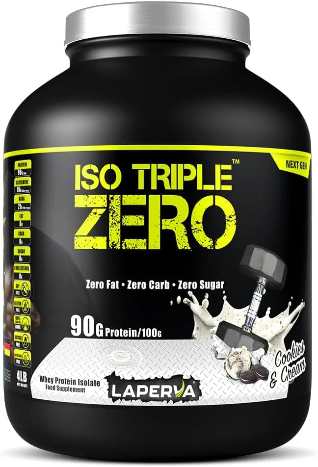 پودر پروتئین وی ایزوله لاپروا - ISO TRIPLE ZERO - 28 گرم پروتئین در هر 30 گرم سروینگ - بدون چربی، کربوهیدرات و شکر - مکمل های پروتئینی و افزایش دهنده عضلات (کوکی و خامه، 4 پوند) پودر پروتئین وی ایزوله لاپروا - ISO TRIPLE ZERO - 28 گرم پروتئین در هر 30 گرم سروینگ - بدون چربی، کربوهیدرات و شکر - مکمل های پروتئینی و افزایش دهنده عضلات (کوکی و خامه، 4 پوند)