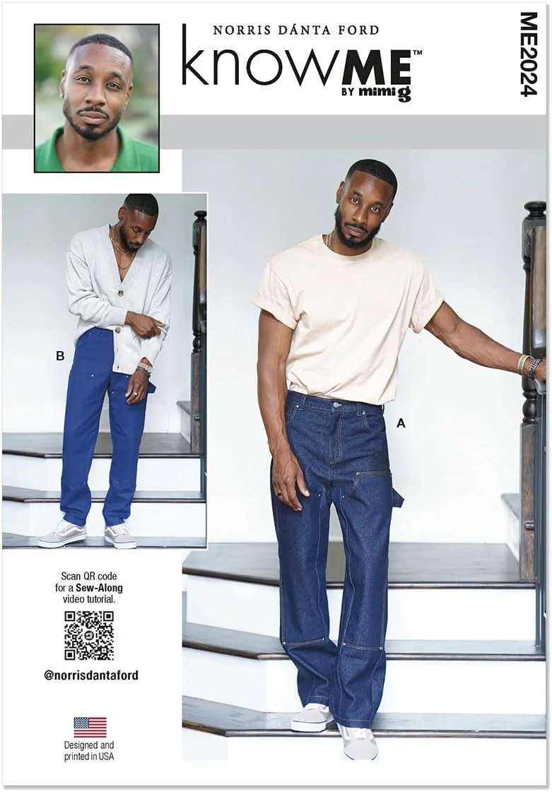 الگوی خیاطی هودی و شلوارک مردانه سایز بزرگ McCall's Know Me اثر نوریس دانتا فورد، کد طراحی ME2024، سایزهای 34-36-38-40-42