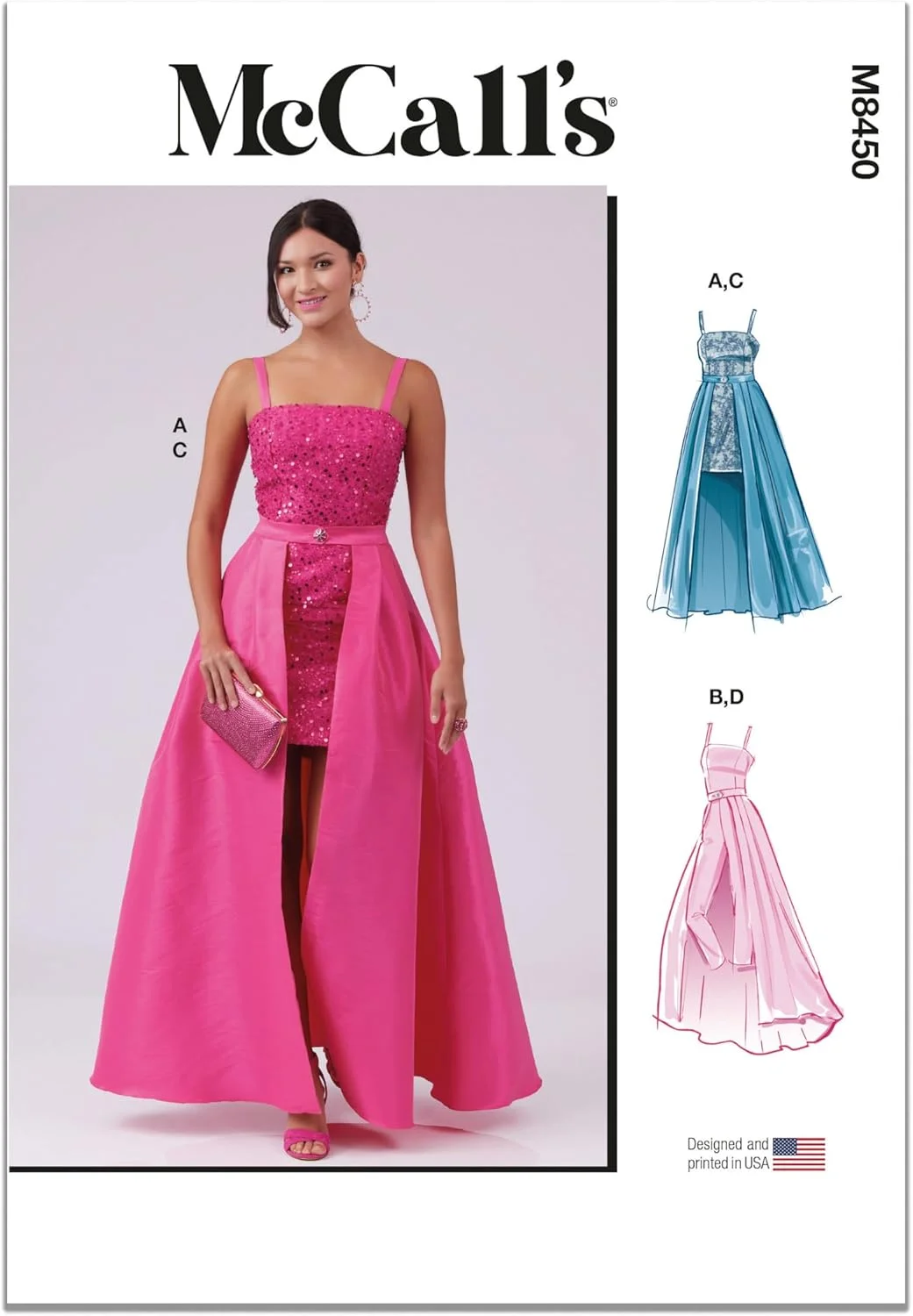 الگوی خیاطی لباس مجلسی، سرهمی و دامن رویی زنانه مک کالز، کد طراحی M8450، سایزهای 20W-22W-24W-26W-28W، چند رنگ الگوی خیاطی لباس مجلسی، سرهمی و دامن رویی زنانه مک کالز، کد طراحی M8450، سایزهای 20W-22W-24W-26W-28W، چند رنگ