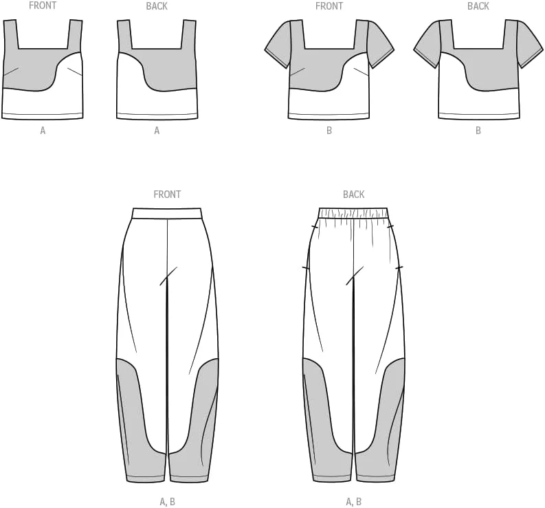 الگوی خیاطی لباس ورزشی زنانه McCall's Know Me، دو تکه چند رنگ الگوی خیاطی لباس ورزشی زنانه McCall's Know Me، دو تکه چند رنگ