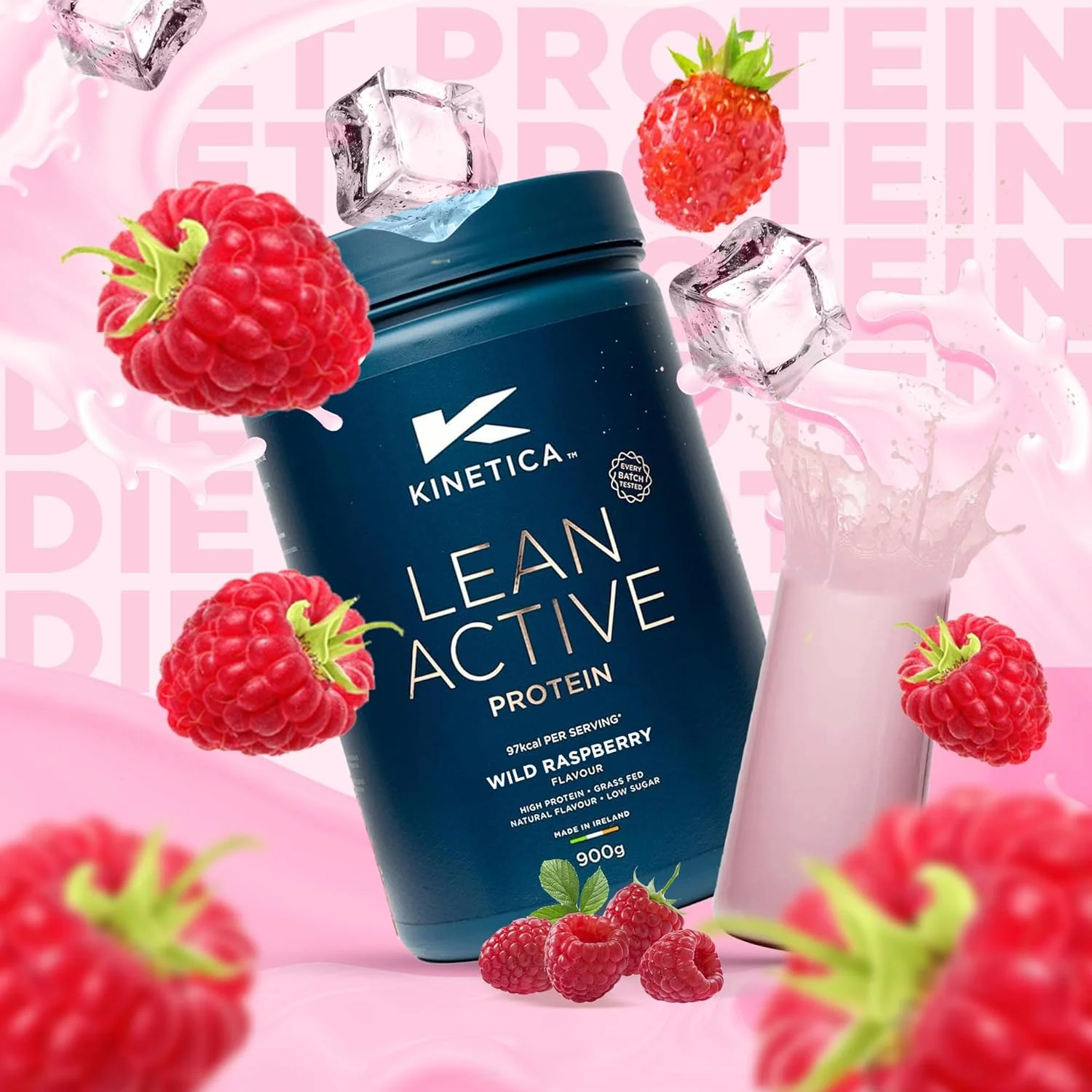 پودر پروتئین فعال بدون چربی کینتیکا اسپورتس - طعم تمشک وحشی | 16 گرم پروتئین در هر وعده، 36 وعده در هر بسته 900 گرمی | سرشار از فیبر و پروتئین با عصاره چای سبز | کم چرب و شکر | قابلیت اختلاط آسان پودر پروتئین فعال بدون چربی کینتیکا اسپورتس - طعم تمشک وحشی | 16 گرم پروتئین در هر وعده، 36 وعده در هر بسته 900 گرمی | سرشار از فیبر و پروتئین با عصاره چای سبز | کم چرب و شکر | قابلیت اختلاط آسان