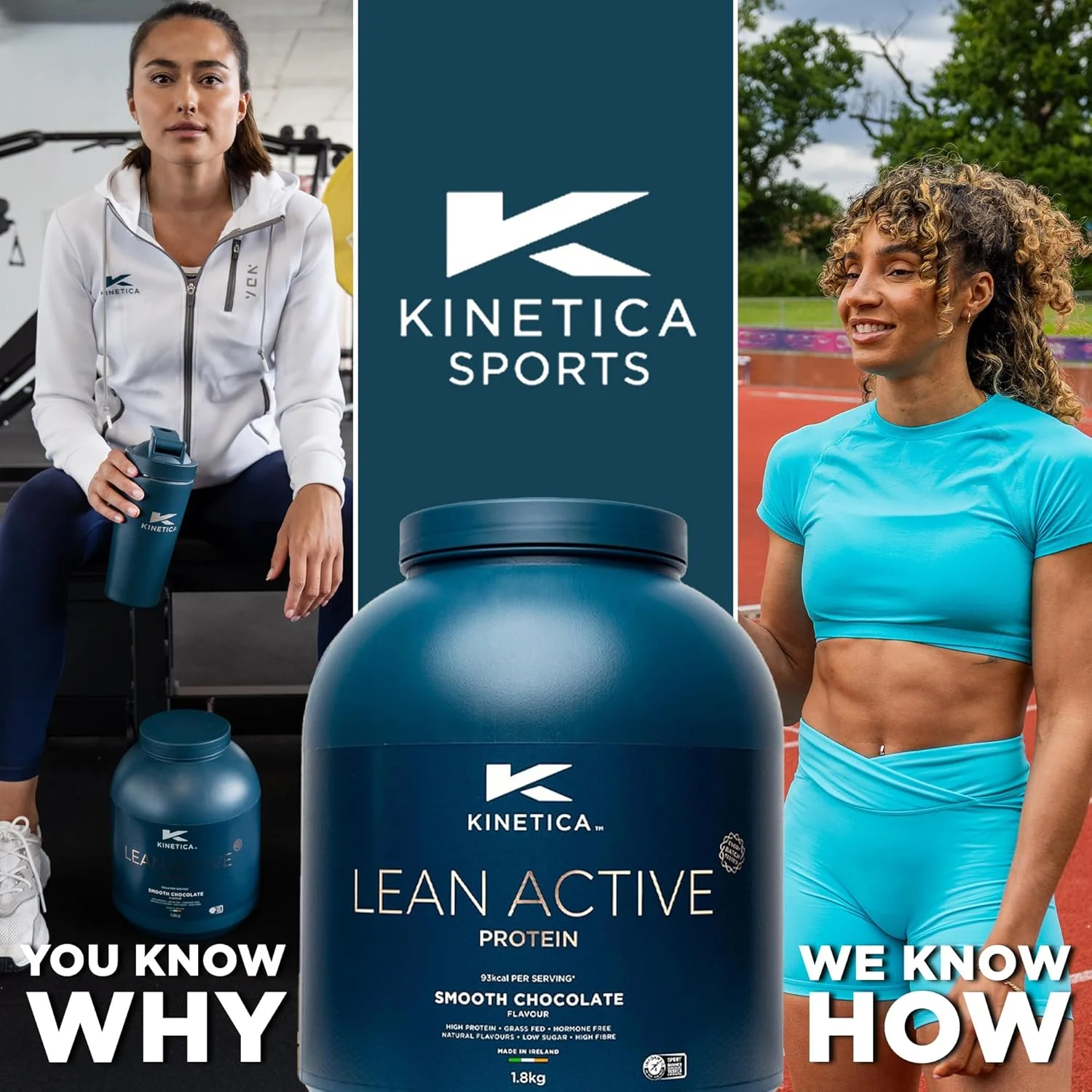 پودر پروتئین بدون چربی Kinetica، کم کربوهیدرات، آب پنیر تغذیه شده با علف، 72 سروینگ، شکلات نرم، 1.8 کیلوگرم