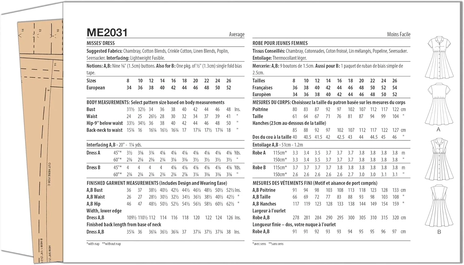 الگوی خیاطی لباس زنانه دو تکه McCall's Know Me، چند رنگ الگوی خیاطی لباس زنانه دو تکه McCall's Know Me، چند رنگ