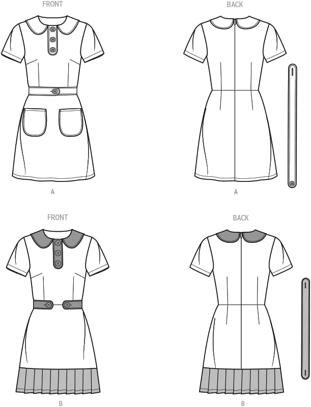 الگوی خیاطی لباس زنانه McCall's Know Me، دو تکه چند رنگ