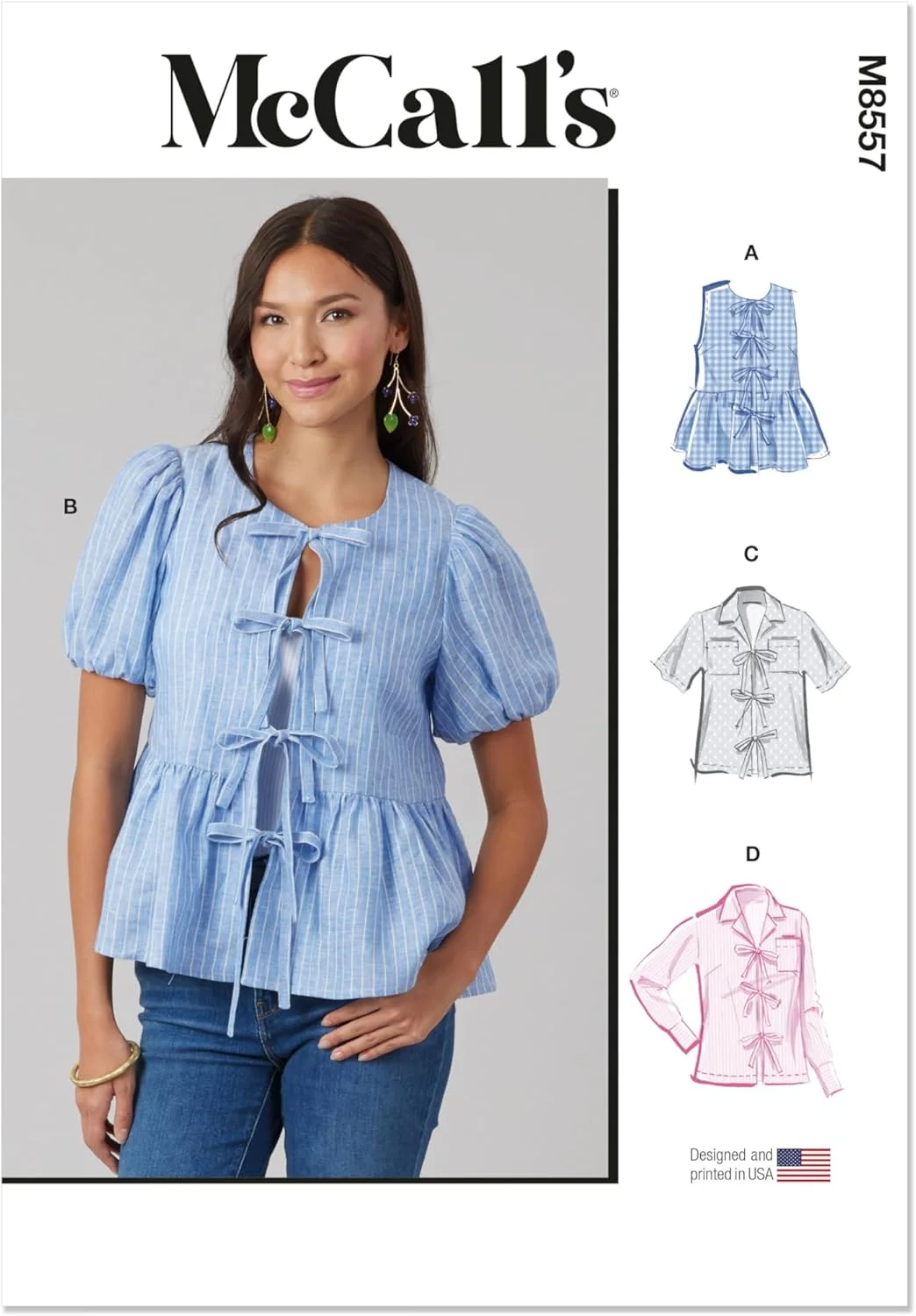 الگوی خیاطی تاپ زنانه و سایز بزرگ McCall's، چند رنگ