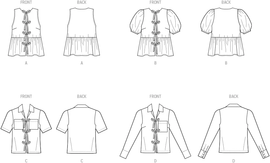 الگوی خیاطی تاپ زنانه و سایز بزرگ McCall's، چند رنگ