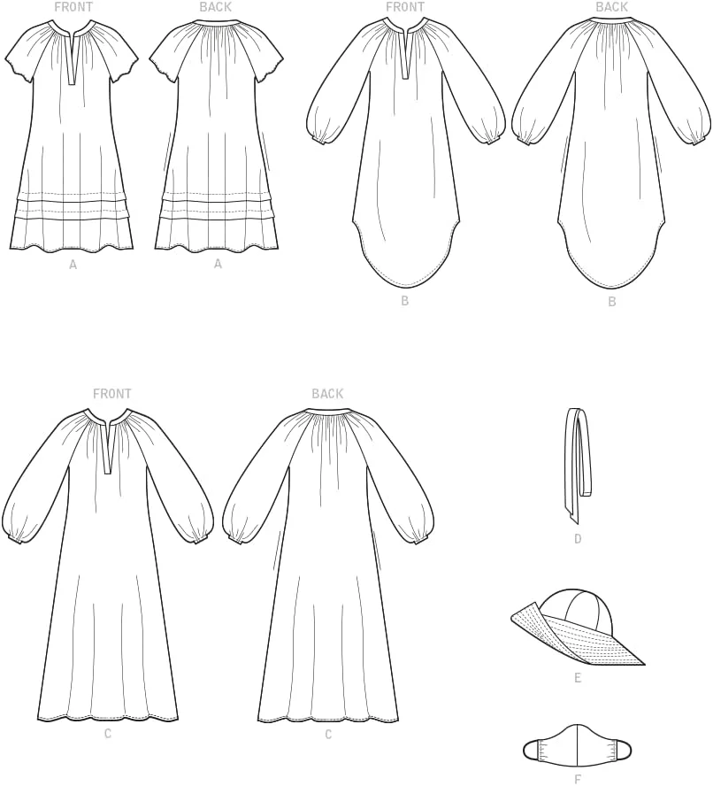 الگوی خیاطی لباس آستین رگلان زنانه مک کالز، کد M8212، سایزهای L-XL-2XL، چند رنگ