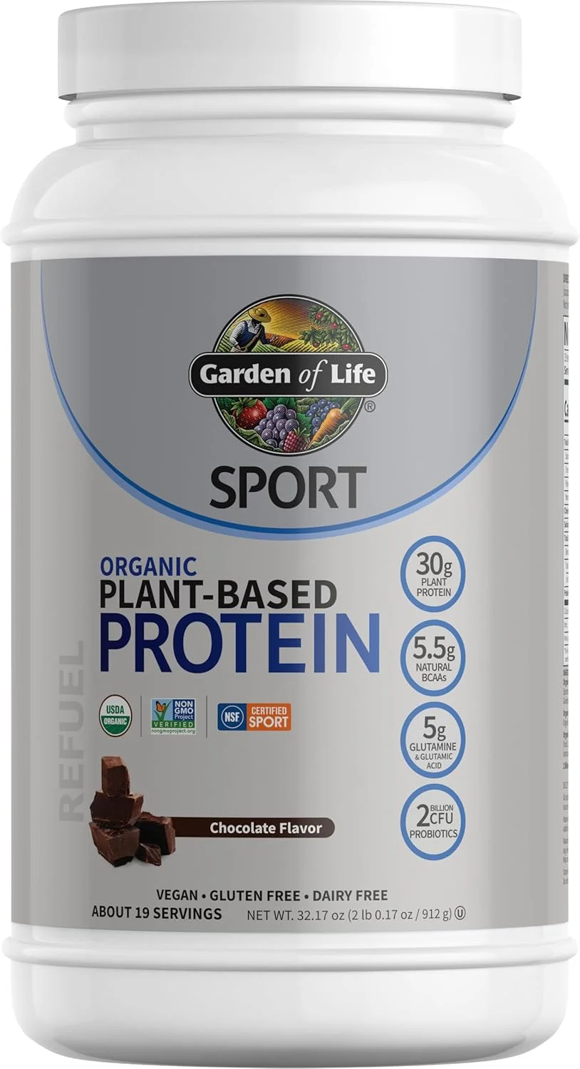 Garden of Life - پروتئین گیاهی ارگانیک ورزشی با طعم شکلات 840 گرم
