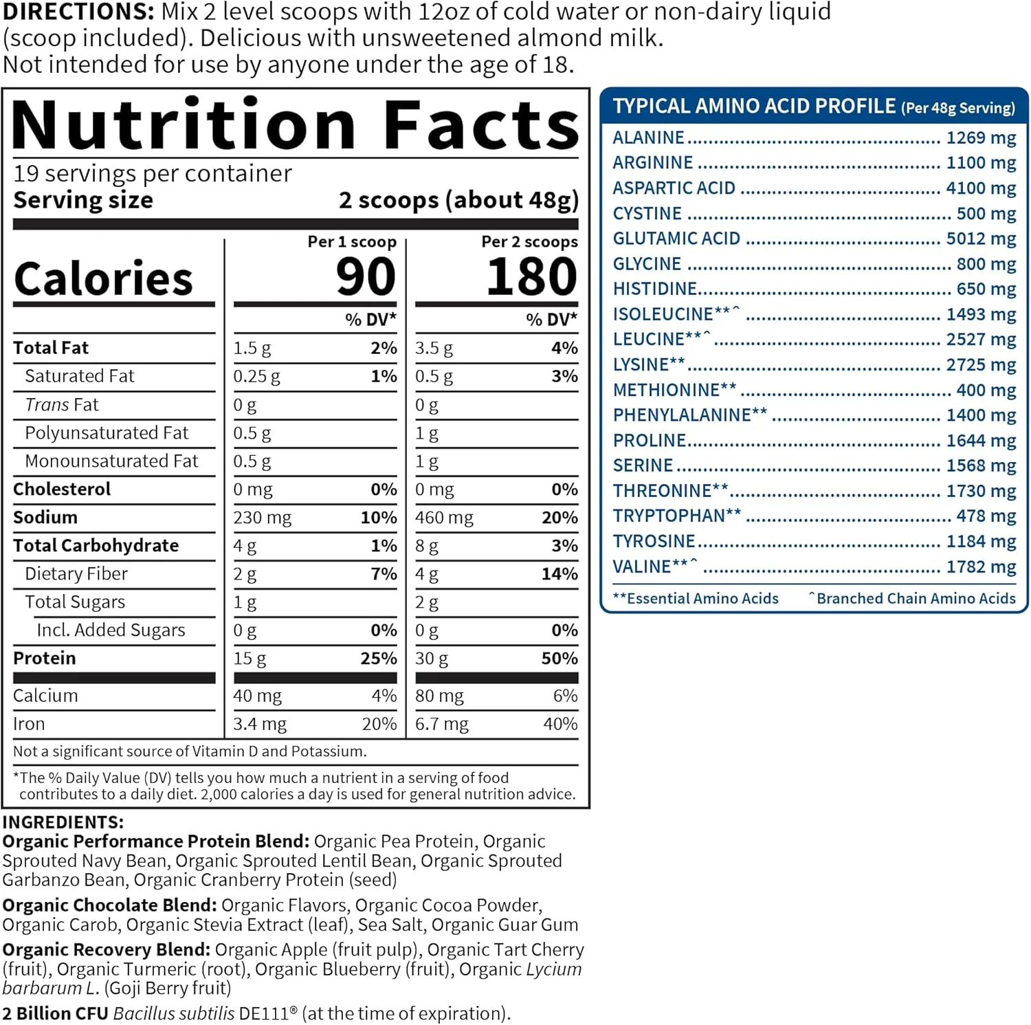 Garden of Life - پروتئین گیاهی ارگانیک ورزشی با طعم شکلات 840 گرم