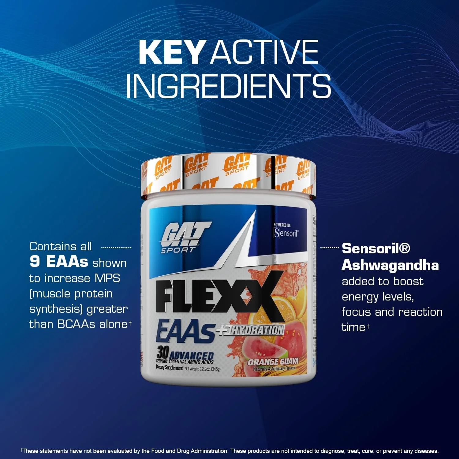 پودر آمینو اسیدهای ضروری و آبرسان GAT Sport Flexx EAAs (345 گرم/12 اونس، 30 سروینگ، پانچ میوه) _شامل 9 آمینو اسید ضروری، 3 آمینو اسید خاص_ مکمل پروتئین پودر آمینو اسیدهای ضروری و آبرسان GAT Sport Flexx EAAs (345 گرم/12 اونس، 30 سروینگ، پانچ میوه) _شامل 9 آمینو اسید ضروری، 3 آمینو اسید خاص_ مکمل پروتئین