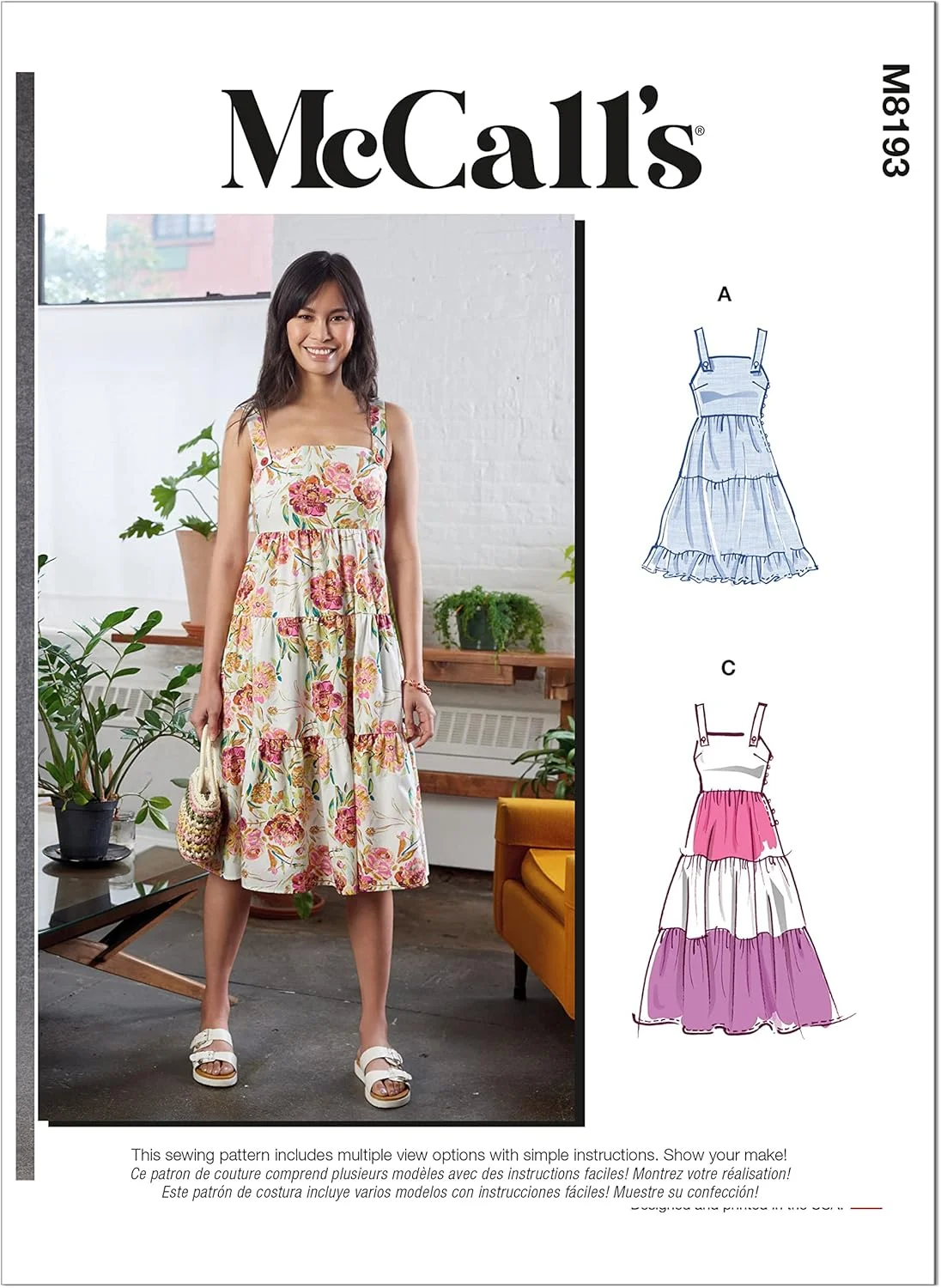 الگوی خیاطی لباس زنانه McCall's، سایز a5 (6-8-10-12-14)، چند رنگ، 2 تکه