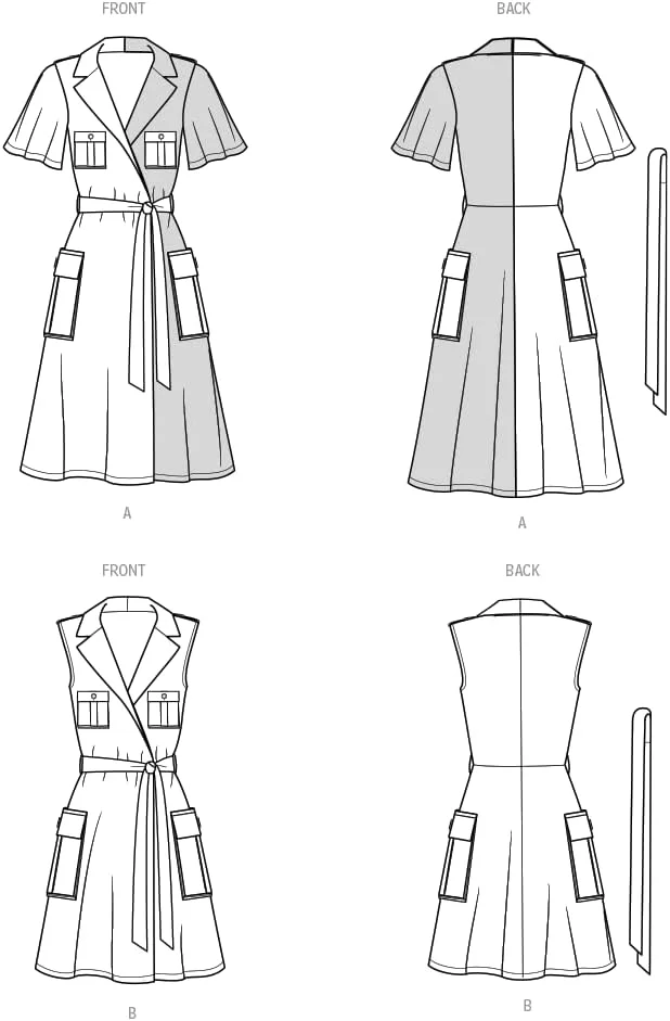 الگوی خیاطی لباس زنانه و دخترانه مدل McCall's Know Me، مدل کیچی بی استایل، کد طراحی ME2020، سایزهای 10-12-14-16-18