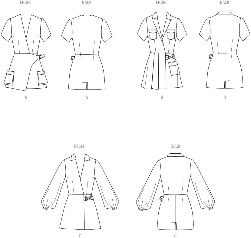 الگوی خیاطی رامپر جلوبسته زنانه مک کالز، کد طراحی M8454، سایزهای 4-6-8-10-12، چند رنگ