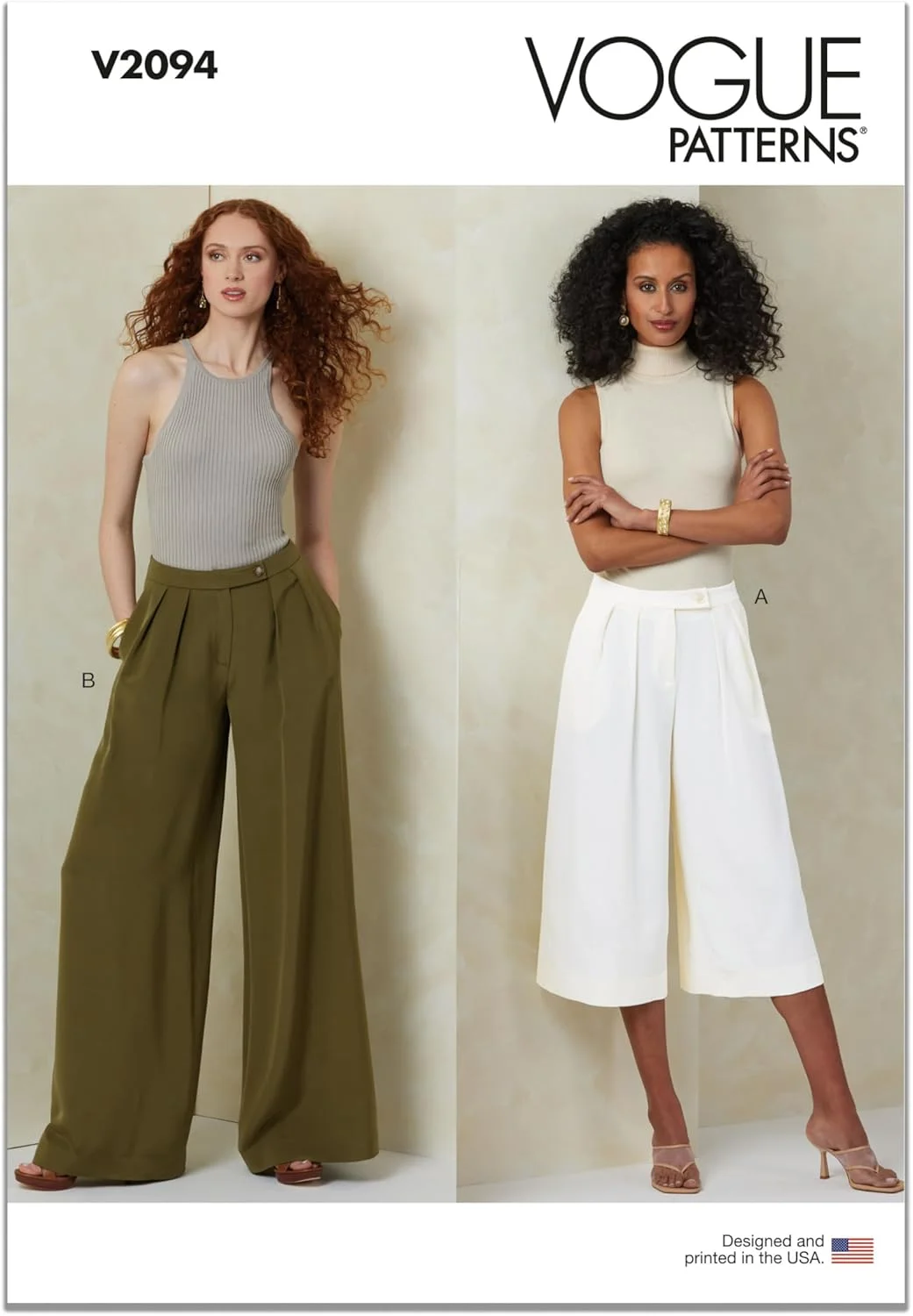 الگوی خیاطی شلوار پا گشاد زنانه مک کال، کد طراحی V2094، سایز 18-20-22-24-26، چند رنگ
