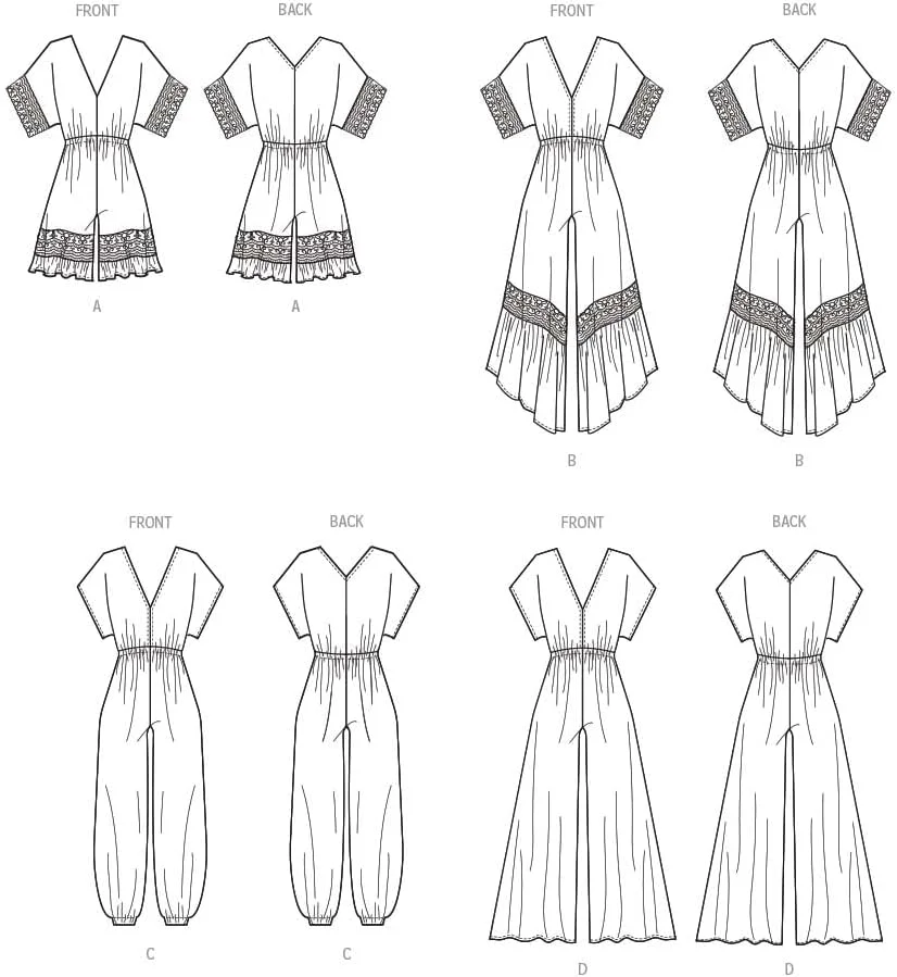 الگوی خیاطی رامپر و جامپسوت زنانه مک کالز، کد طراحی M8313، سایزهای LRG-XLG-XXL