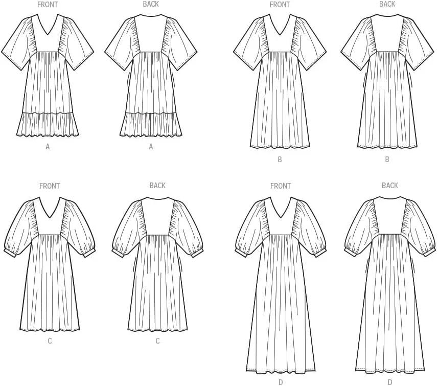 الگوی خیاطی لباس زنانه مک کالز، کد طراحی M8312، سایزهای بزرگ-خیلی بزرگ-دو ایکس لارج