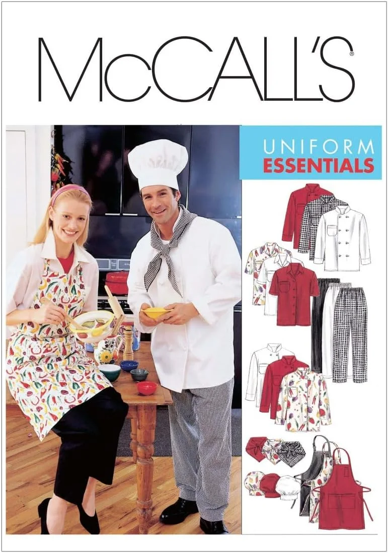 الگوی خیاطی مک کالز (MED) - کت، پیراهن، پیش بند، شلوار کشی زنانه و مردانه، (M)