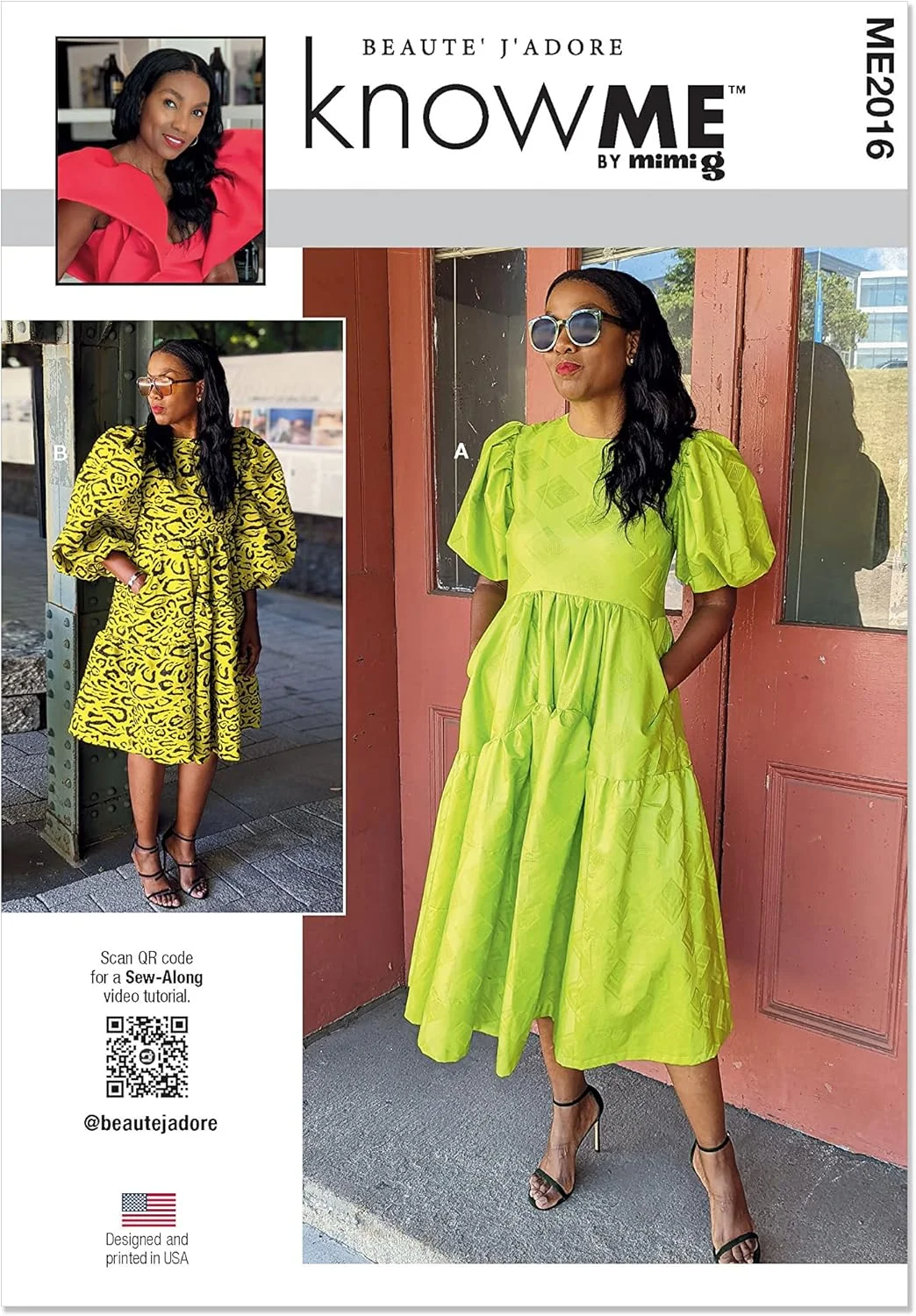الگوی خیاطی لباس زنانه McCall's Know Me Misses Beaute' J'Adore، دو تکه چند رنگ
