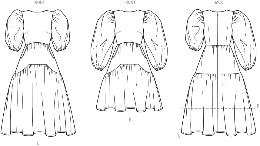 الگوی خیاطی لباس زنانه McCall's Know Me Misses Beaute' J'Adore، دو تکه چند رنگ