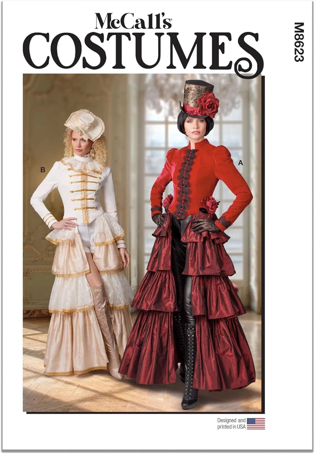 الگوی خیاطی کت لباس ویکتوریایی زنانه McCall's M8623H5، کد طراحی M8623، سایزهای 6-8-10-12-14