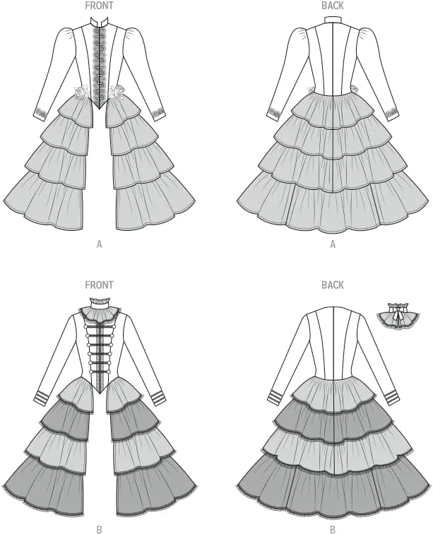 الگوی خیاطی کت لباس ویکتوریایی زنانه McCall's M8623H5، کد طراحی M8623، سایزهای 6-8-10-12-14