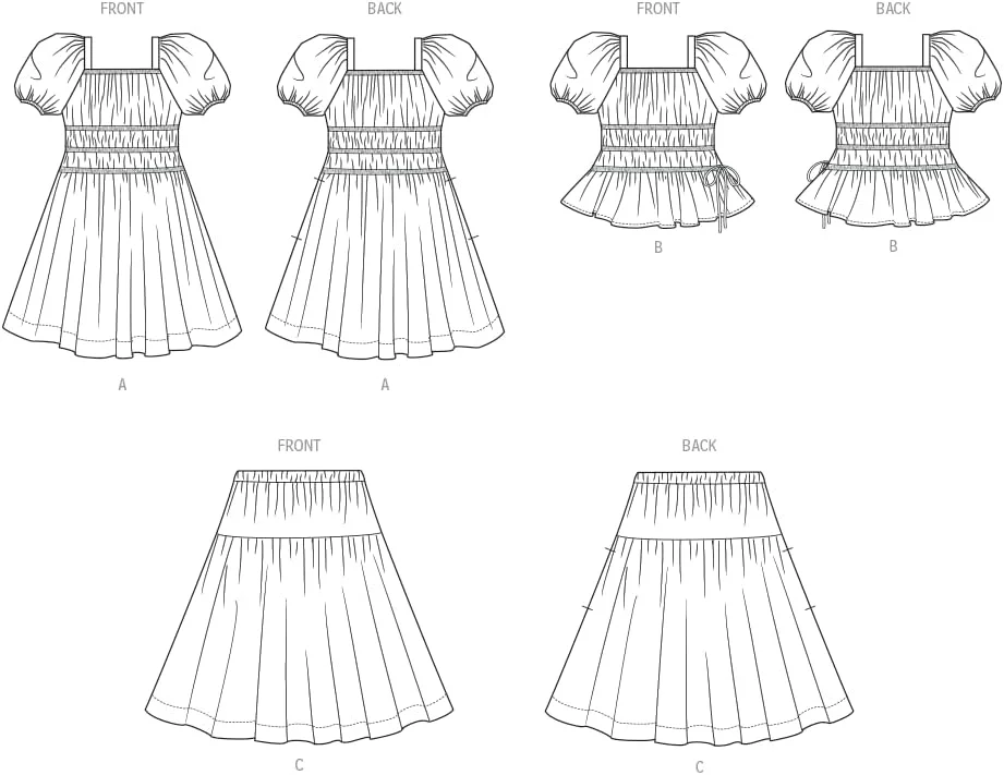 الگوی خیاطی آسان برای دوخت لباس، تاپ و دامن گشاد چیندار دخترانه McCall's M8619A، کد طراحی M8619، سایزهای 7-8-10-12-14 الگوی خیاطی آسان برای دوخت لباس، تاپ و دامن گشاد چیندار دخترانه McCall's M8619A، کد طراحی M8619، سایزهای 7-8-10-12-14