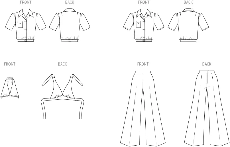 الگوی خیاطی بلوز، هالتر و شلوار زنانه McCall's M8622K5، طرح قدیمی دهه 1970، کد طراحی M8622، سایزهای 8-10-12-14-16