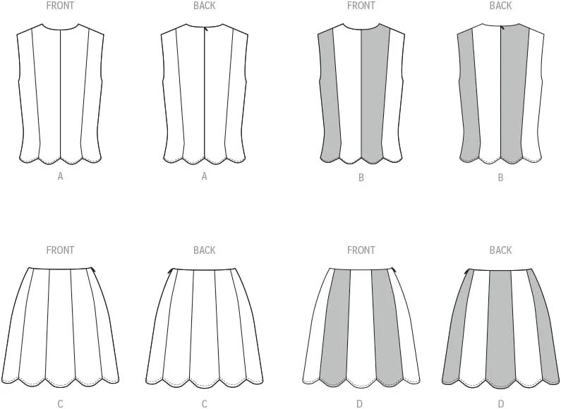 الگوی خیاطی تاپ و دامن بافتنی بدون آستین زنانه مک کالز M8610Y5، کد طراحی M8610، سایزهای 18-20-22-24-26 الگوی خیاطی تاپ و دامن بافتنی بدون آستین زنانه مک کالز M8610Y5، کد طراحی M8610، سایزهای 18-20-22-24-26
