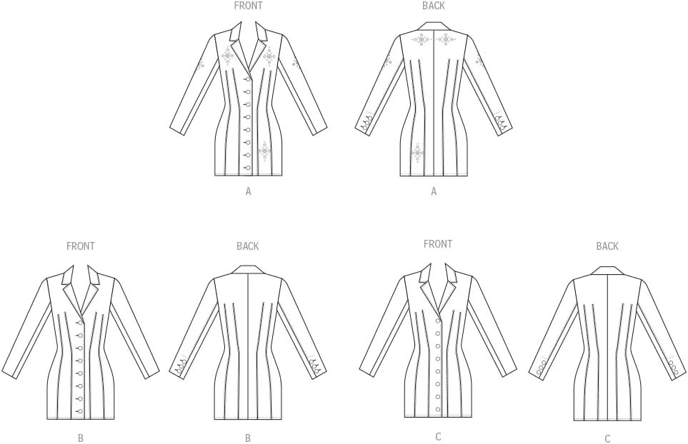 الگوی خیاطی لباس مجلسی دکمه دار زنانه McCall's M8601H5، کد طراحی M8601، سایزهای 6-8-10-12-14 الگوی خیاطی لباس مجلسی دکمه دار زنانه McCall's M8601H5، کد طراحی M8601، سایزهای 6-8-10-12-14