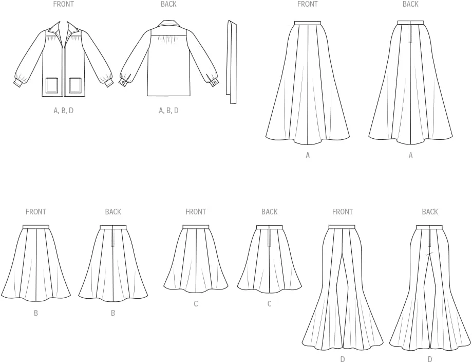 الگوی خیاطی کت یوک دار، دامن و شلوار دهه 1970 زنانه McCall's M8542A، کد طراحی M8542، سایزهای 6-8-10-12-14-16 الگوی خیاطی کت یوک دار، دامن و شلوار دهه 1970 زنانه McCall's M8542A، کد طراحی M8542، سایزهای 6-8-10-12-14-16